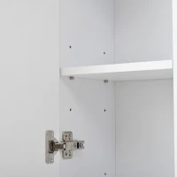 5‑in‑1 Space-Saving Entryway Storage with Coat Hooks, Hall Tree Coat Rack with Shoe Bench, Full-Length Mirror, 135L x 25W x 180H cm, White(m-7)