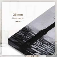 HOMCOM Stampa su Tela con Bambina, 80x40cm, 5 Pezzi per Casa e Ufficio, Tela in Legno di Pino e Vernice ad Acqua, Nero Bianco Rosso(m-7)