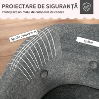 PawHut Culcus pentru Caini de Talie Mica, Canapeluta pentru Caini de Interior cu Perna Lavabila, 70x47x30cm - Gri Antracit(m-7)