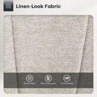 HOMCOM Set 2 Scaune de Bar Rotative din Țesătură cu Înălțime Ajustabilă Bej(m-6)