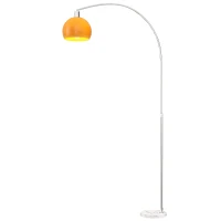 HOMCOM Floor Lamp for Living Room, Modern Standing Lamp with Shade & Foot Switch for Bedroom, Office, Orange(m-10)