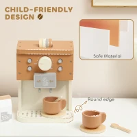 AIYAPLAY Kids Wooden Coffee Machine Toy, Pretend Play Kitchen Accessories Gift for Boys and Girls Ages 3+(m-5)