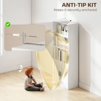 HOMCOM Bibliotecă cu Rafturi Deschise și Dulap cu Raft Reglabil Alb(m-7)