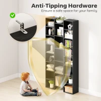 HOMCOM 21-Compartment Bookshelf - Black(m-6)