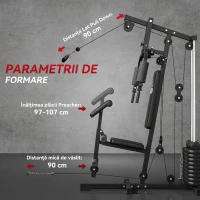 HOMCOM Aparat Multifunctional Fitness – Greutati & Antrenament Complet(m-7)