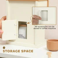 AIYAPLAY Kids Wooden Coffee Machine Toy, Pretend Play Kitchen Accessories Gift for Boys and Girls Ages 3+(m-7)