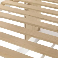 3ft Single High Sleeper Bed with Customisable Under-Bed Space, 3-Step Ladder Bed Frame for Children, 195L x 118W x 109H cm, White+Natural(m-9)