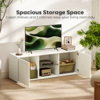 HOMCOM Mobilier suport TV de până la 55", suspendat sau de podea, uși amortizate, alb.(m-6)