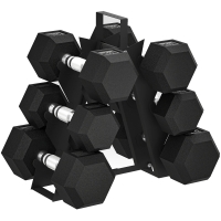 SPORTNOW Hantel-Set 2x4 kg 2x6 kg 2x8 kg mit Aufbewahrungsständer für Training, Schwarz