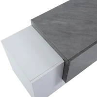 Modern TV Cabinet with App-Controlled LED Lighting, Media Cabinet with 4 Doors and 2 Open Shelves, 180L x 40W x 46.5H cm, Grey+White(m-9)