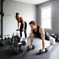 SPORTNOW Hantel-Set 2x4 kg 2x6 kg 2x8 kg mit Aufbewahrungsständer für Training, Schwarz(m-4)