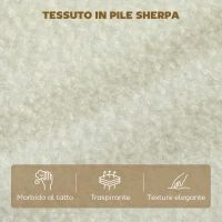 HOMCOM Divano 2 Posti Moderno con Cuscini Spessi e Rivestimento Sherpa, 137x69x82 cm, Crema(m-5)