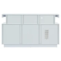 High-gloss Storage Cabinet with App-Controlled LED Lighting, Locker with Adjustable Shelves and Soft-close Drawers, 140L x 35W x 80H cm, White(m-12)