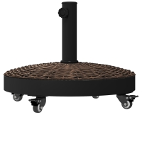 Outsunny Pied de Parasol Résine 22,7kg avec Roulettes Bronze