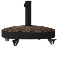 Outsunny Pied de parasol base de lestage poids net 22,7 kg en résine avec 4 roulettes - dim. Φ52 x 41H cm - bronze(m-12)