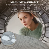 HOMCOM Pătură Electrică cu 5 Nivele de Căldură și 2 Zone de Control Independente, Pătură Încălzitoare din Pile și Poliester, 160x140 cm, Gri(m-6)