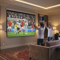 HOMCOM Schermo per Proiettore 120 Pollici Formato 4:3 Regolabile con Telecomando, Schermo di Proiezione Motorizzato Compatto, Installazione a Parete o Soffitto, 244x183 cm, Bianco(m-2)