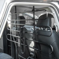 PawHut Grille de séparation voiture pour chien réglable, largeur : 87-135 cm, hauteur : 85-120 cm, barrière de sécurité universelle en acier, pour coffre de voiture pour chien, noir(m-10)