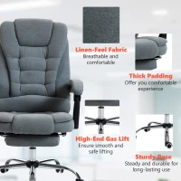Vinsetto Sillón de oficina masajeador y calefactable, silla de oficina, altura regulable, respaldo reclinable, 65x70x111-119cm, gris(m-4)
