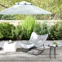 Outsunny Fauteuil à bascule de jardin chaise à bascule en forme d'œuf avec coussin rembourré 98 x 111 x 74 cm gris(m-10)
