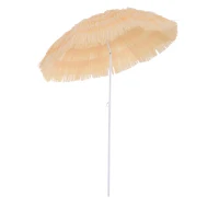 Outsunny Parasol de Plage Jardin Design Hawai 160 cm Raphia Artificiel Beige(m-12)