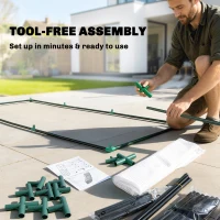 Outsunny Seră cu folie PE tip plasă, seră de folie rezistentă la iarnă din oțel, seră 200 x 100 x 80 cm Alb(m-4)