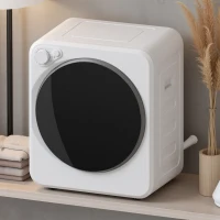 HOMCOM Uscător portabil cu evacuare 4 kg, uscător electric 400/800 W, 5 moduri de uscare, 48 x 44 x 57 cm, alb(m-4)