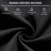 Outsunny Sdraio da Giardino Pieghevole con Schienale Regolabile, Acciaio e Tessuto Oxford, 188x56x28cm, Nero(m-5)