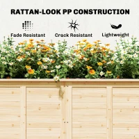 Outsunny Cama de jardín Huerto elevado cuadrado, Fondo abierto, 152x77x77cm, en madera maciza, efecto madera natural(m-4)