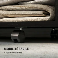 HOMCOM Armoire penderie vêtement dressing mobile 4 roulettes tringle à vêtements et étagères ouvertes 80 x 40 x 128 cm noir(m-5)