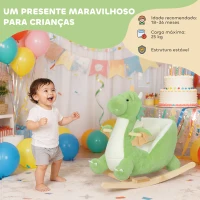 AIYAPLAY Baloiço para Bebés com Som de Dragão Base de Madeira Cinto de Segurança para Crianças de 18-36 Meses 65x38x72 cm Verde(m-7)