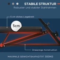 HOMCOM Hantelbank Fitnessbank Schrägbank Multifunktion Bauchtrainer Verstellbar Stahl Schwarz 64 x 146 x 73,5-85 cm(m-7)