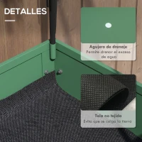 Outsunny Huerto Urbano Elevado con Ruedas Cubierta de Invernadero y Estante Inferior para Cultivo Plantas 80x40x120 cm Verde(m-7)