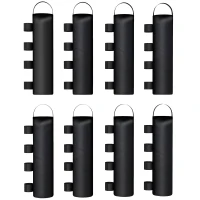Outsunny 8 Pack Gazebo Sand Weights Bags, 40 kg 600D Heavy Duty Sand Bags Sandbags for Canopy Tent Legs, Without Sand, Black(m-1)