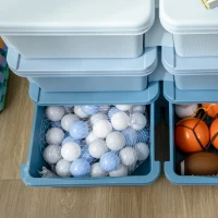 HOMCOM Kids Storage Unit, with Six Drawers - Blue(m-9)