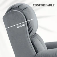HOMCOM Sillón Levanta Personas con 8 Punto de Masaje Función de Calentamiento Mando a Distancia y Bolsillo Lateral Gris(m-7)