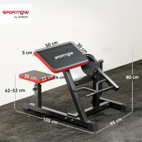 SPORTNOW Panca per Curl Bicipiti con Seduta e Appoggio per Gomiti Regolabili, Supporto per Pesi, Nero(m-3)