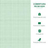 Outsunny Mini Estufa para Cultivo de Plantas com 4 Janelas Estrutura em Aço e Cobertura de PE Anti-UV 200x80x45 cm Verde(m-4)