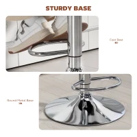 HOMCOM PU Leather Upholstered Swivel Bar Stool, Height Adjustable with Back, Armrest, Footrest, Brown(m-6)