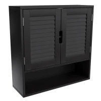 HOMCOM Bathroom Cabinet, Wall Mounted Storage Cabinet with Adjustable Shelves, 60 x 20 x 60 cm, Black(m-4)