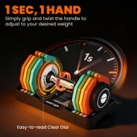 SPORTNOW Adjustable Dumbbells Set with Safety Locking Mechanism, Multicoloured(m-5)