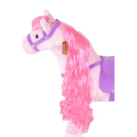 HOMCOM Cavallo con Ruote con Suono per i Bambini 65 x 28 x 75cm Rosa(m-8)