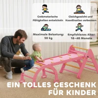 AIYAPLAY Klettergerüst Indoor, 7 in 1 klappbar Kletterdreieck mit Rutsche, Kletterbogen(m-8)