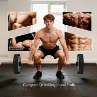 SPORTNOW Hantelstange, 180 cm Olympiastange, Stahl, 200 kg Tragkraft, Schwarz(m-7)