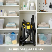 HOMCOM Nass- und Trockensauger, rollbar, 3-faches Filtersystem, 20 L Staubbehälter(m-7)