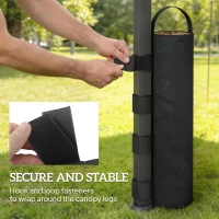 Outsunny 8 Pack Gazebo Sand Weights Bags, 40 kg 600D Heavy Duty Sand Bags Sandbags for Canopy Tent Legs, Without Sand, Black(m-5)