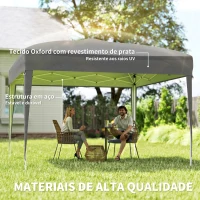 Outsunny Tenda Dobrável 3x3 m Tenda Pop-up de Jardim com Altura Ajustável e Saco de Transporte Tecido Oxford 210D Anti-UV Cinzento(m-4)