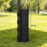 Outsunny 8 Pack Gazebo Sand Weights Bags, 40 kg 600D Heavy Duty Sand Bags Sandbags for Canopy Tent Legs, Without Sand, Black(m-3)