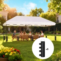 Outsunny 8 Pack Gazebo Sand Weights Bags, 40 kg 600D Heavy Duty Sand Bags Sandbags for Canopy Tent Legs, Without Sand, Black(m-2)