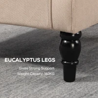 HOMCOM Wingback Accent Chair, Retro Upholstered Button Tufted Occasional Chair for Living Room and Bedroom, Beige(m-7)